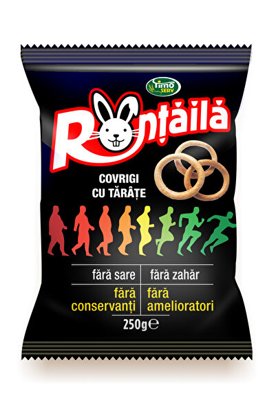 Ronțăilă Covrigi cu tărâțe, fără sare și fără zahăr - 1 CUTIE cu 20 de pungi ...