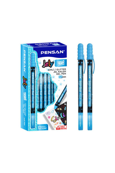 Pensan Glitter Gel Ballpoint Pen 1.0 mm Pack of 12 New Design