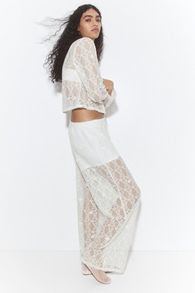 H&M Delik Desenli Pantolon