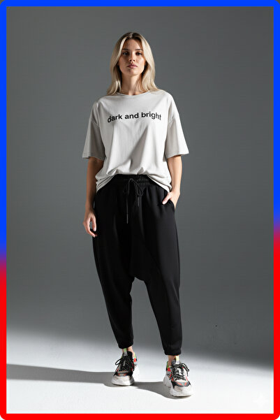 DARK AND BRIGHT Maternity Pants | Relaxed Fit 100% Cotton Fabric Adjustable Waist | Elastic Cuffs