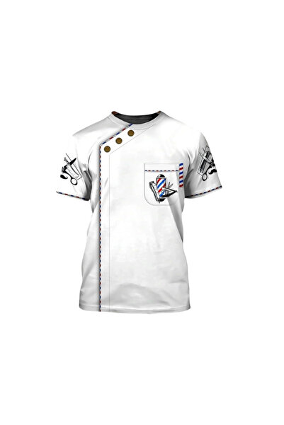 LA PERLA TECH Barber Shop T-Shirt, Barber Tools Shirt for Men, 3D Full Print ...