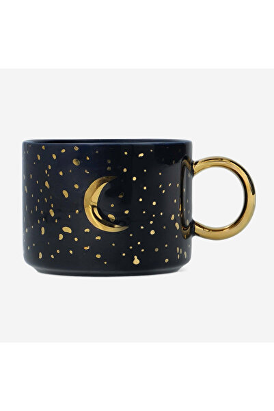 Flying Tiger Copenhagen Ay Desenli Lacivert Porselen Kupa