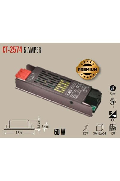 Cata CT-2574 12V 5AMPER 60W LED TRAFO
