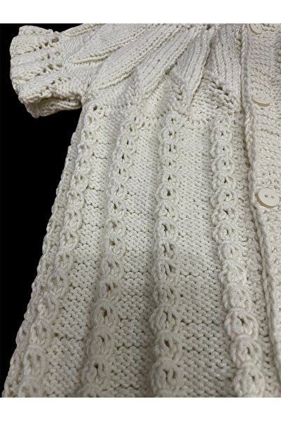 Ebrar Çeyiz Hand-Knitted Baby Vest with Ruffled Sleeves