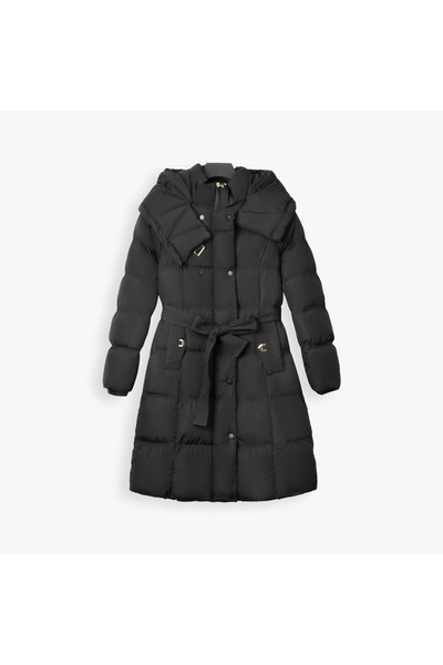 SETTY KOOP Women's Long Puffer Coat with Belt and Hood – Winter Warm Down Jacket geacă damă