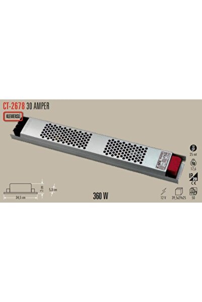 Cata 30 Amper 12v Ultra Slim Şerit Led Trafosu CT-2678