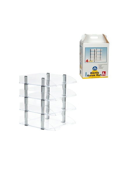 Ark Desktop Organizer Document Rack 4-Piece Transparent