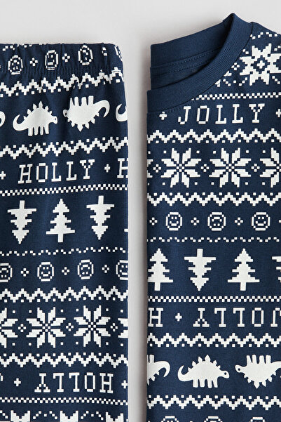 H&M Desenli Jarse Pijama Takımı