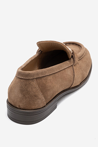 Dericlub Γυναικείο Loafer με αγκράφα από γνήσιο δέρμα σουέτ RG 7502 OIL GREEN