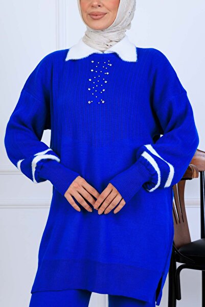 benguen Σετ πλεκτά με πέτρα S1009 S μπλε κοβαλτίου Μπλε