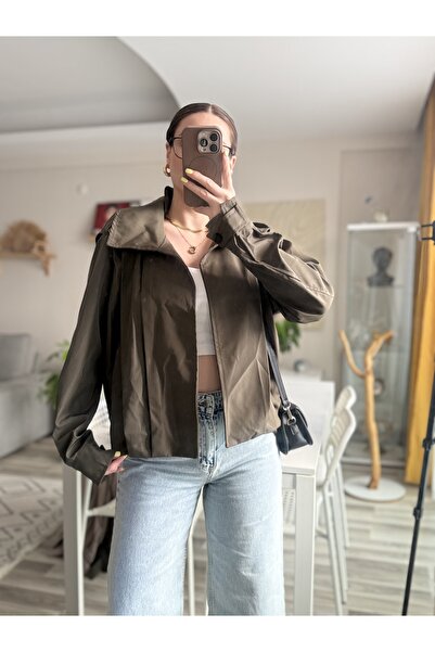 SIPAHI SU GEÇİRMEZ KISA TRENÇKOT BOMBER CEKET KADIN