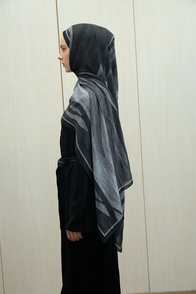 cs camellia scarf Σάλι Meyus Kraş - Μαύρο