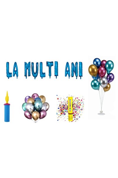 OEM Set baloane La mulți ani, cadou pentru decor tort, 71 buc, albastru