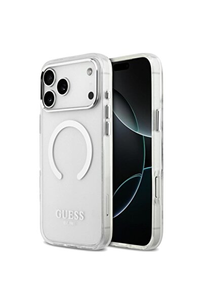 Guess Original iPhone 17 Pro Max Metal Outline MagSafe Case, silver, GUHMP17XHTRMS