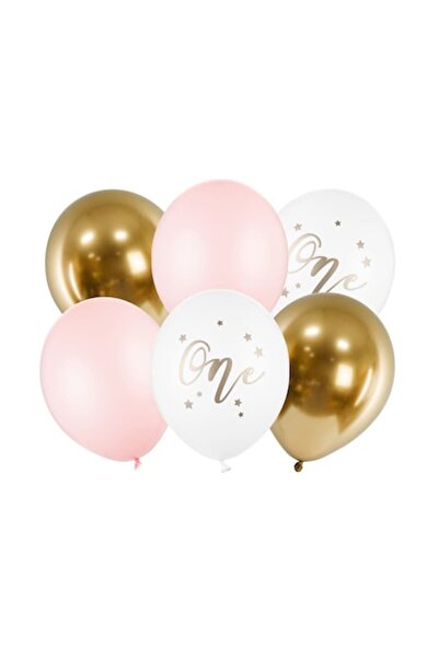 Domi Party & Gifts Set de 10 baloane latex "One", fetiță, 30 cm