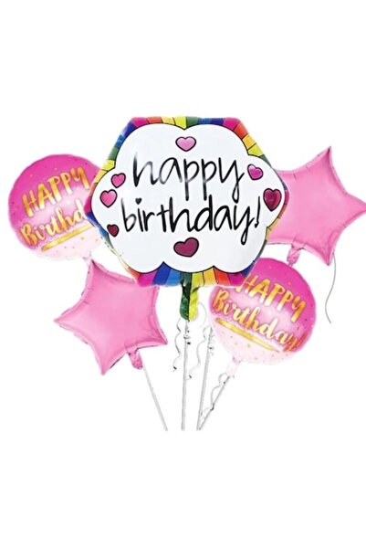 Domi Party & Gifts Set de 5 baloane - balon cu aer cald „La mulți ani”