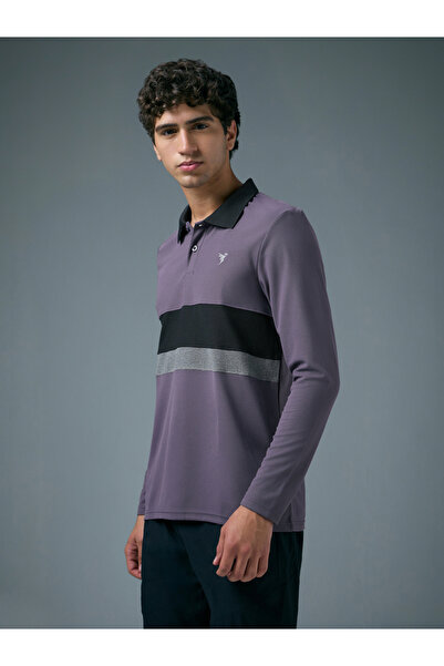 Technosport By Styli Men Slim Fit Contrast Panel Polo