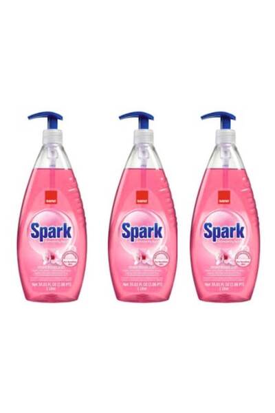 Sano Pachet de 3 detergent de vase Spark cu migdale, 1 l