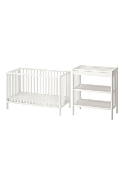 hobiurun Bebek mobilya seti, beyaz, 60x120 cm, 2 parça