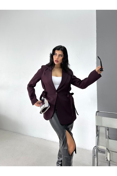 Genel Markalar Blazer ceket Yanlarda bağlama/ip detayları Modern ve şık