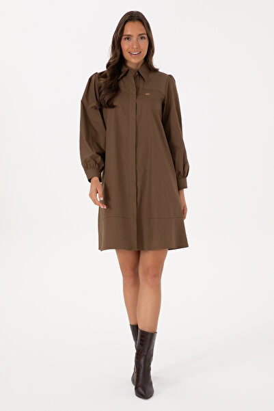 U.S. Polo Assn. Kadın Haki Dokuma Elbise 50316608-VR027