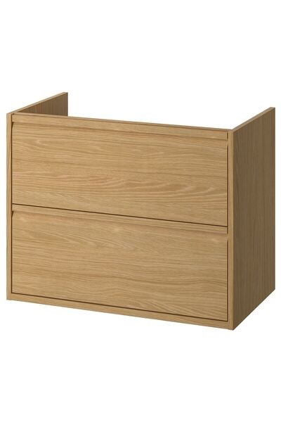 hobiurun Lavabo dolabı, meşe görünümlü, 80x48x63 cm, 2 çekmeceli