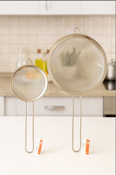 Çavdar Group 2 Adet Metal Saplı Paslanmaz Çelik Süzgeç Set- 2 Boy (14 cm, 22 ...