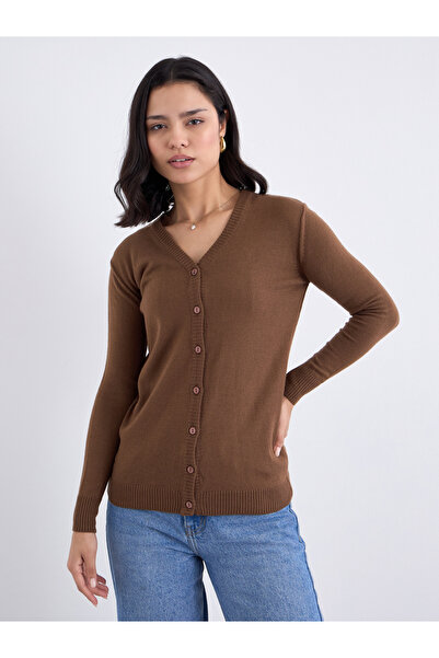 Styli Regular Fit Button Placket Knit Cardigan