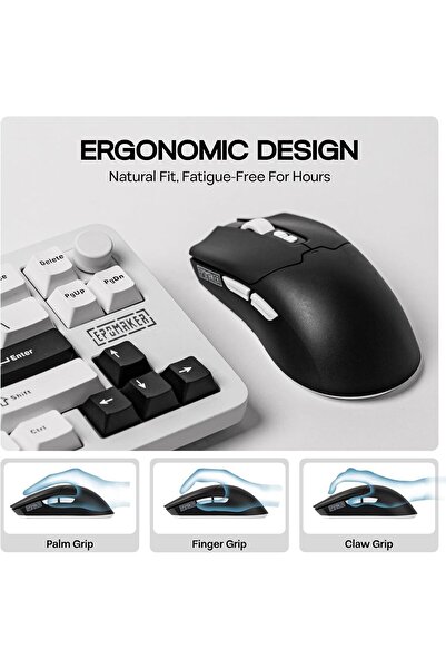Epomaker Click Lite Wireless Gaming Mouse (Black) — PAW3311, 800–12000 DPI, 500mAh, 59g, Tri-mod