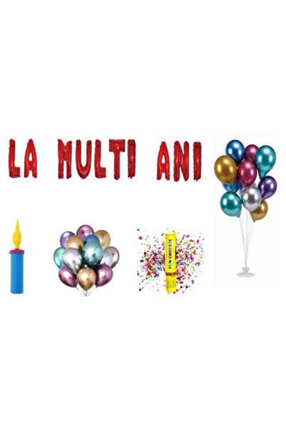 OEM Комплект балони за рожден ден, украса за торта, 71 бр., червени