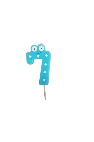 Domi Party & Gifts Lumânare pentru tort, model ochi, numărul 7, albastru desc...