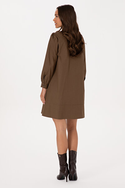 U.S. Polo Assn. Kadın Haki Dokuma Elbise 50316608-VR027