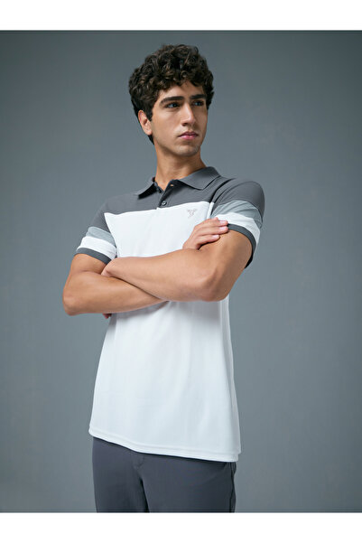 Technosport By Styli Men Slim Fit Color Block Pique Polo