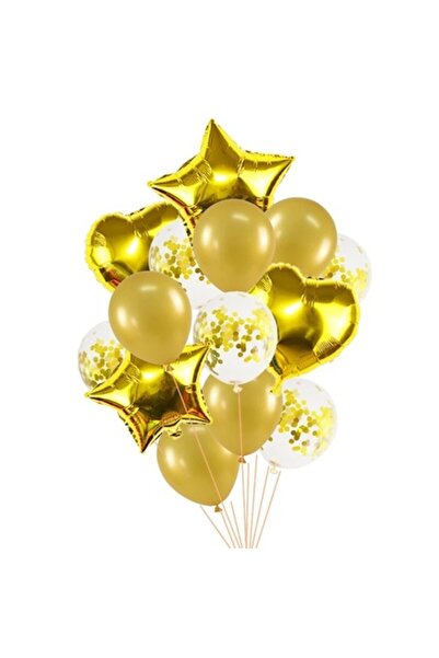 Domi Party & Gifts Set de 14 baloane de petrecere (folie, inimioare, steluțe,...