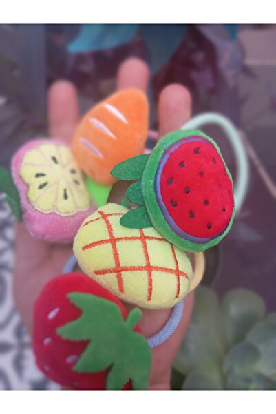 ADEN ACCESSORİES Tekli Sevimli Dolgulu Meyve Figürlü Saç Tokası | Karpuz, Çil...