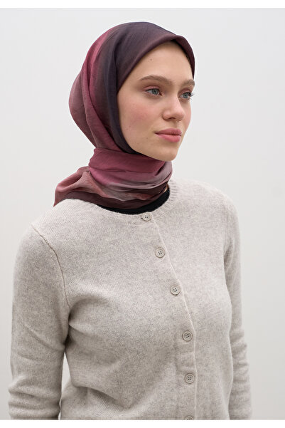 Freshscarfs Φουλάρι Ombre με σχέδιο, από βαμβάκι και βισκόζη, σε χρώμα Βουργο...