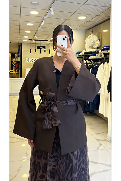 Vosse Miarte Kahverengi Leopar Kuşaklı Ceket