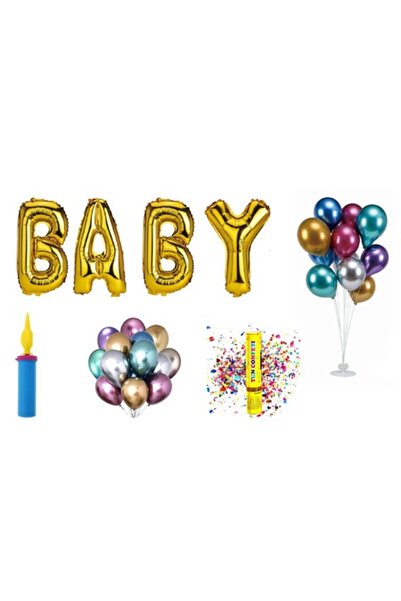 OEM Set baloane bebeluși, cadou decor tort, 65 buc, aurii