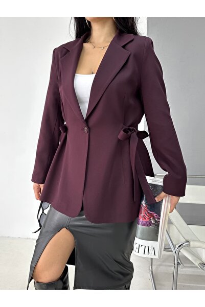 Genel Markalar Blazer ceket Yanlarda bağlama/ip detayları Modern ve şık