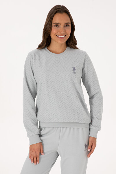U.S. Polo Assn. Kadın Gri Melanj Pijama Takımı 50318820-VR086