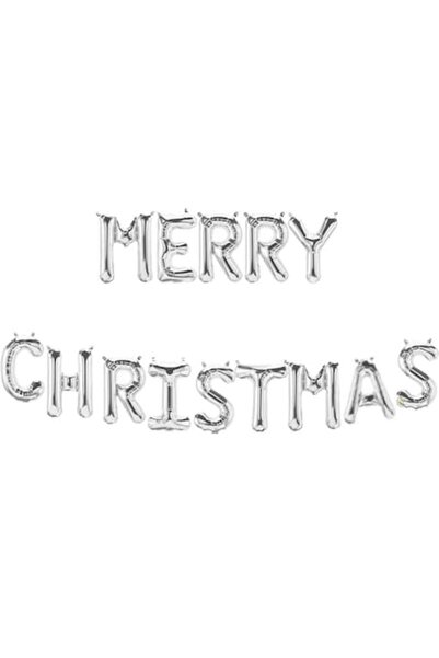 Domi Party & Gifts Set baloane cu litere, Crăciun Fericit, argintii