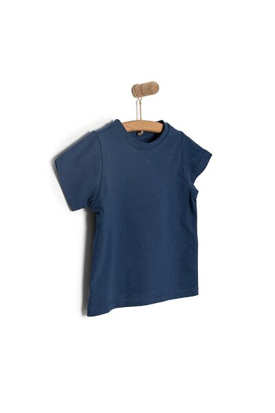 ebebek Hello Baby Hellobaby Baby Boy Basic T-Shirt Crew Neck Short Sleeve Navy Blue