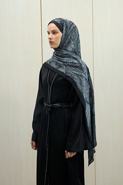 cs camellia scarf Şal Ebruel Kraş - Negru