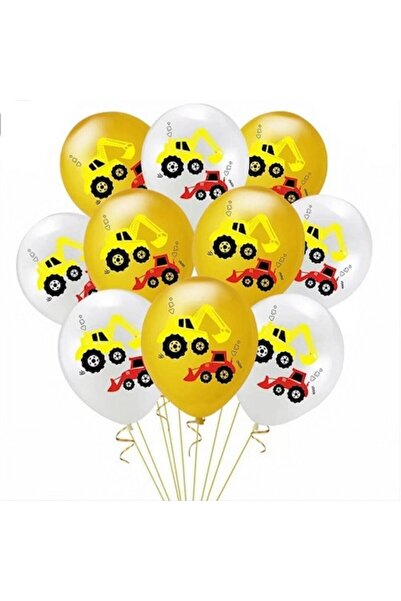 Domi Party & Gifts Set de 10 baloane model excavator