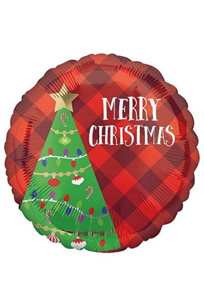 Domi Party & Gifts Balon folie Crăciun Fericit - Brad de Crăciun, diametru 45...