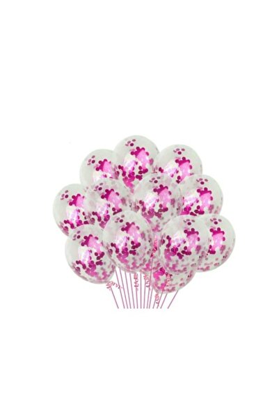 Domi Party & Gifts Set de 5 baloane din latex roz cu confetti