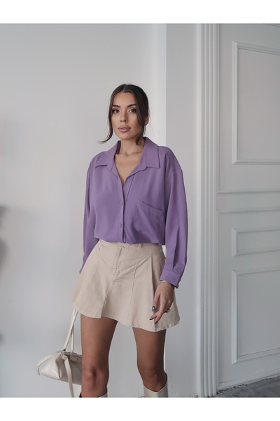 Paw Garage Γυναικείο πουκάμισο Perla με μία τσέπη oversized , Πουκάμισο με φαρδιά εφαρμογή, πουκάμισο Aerobin