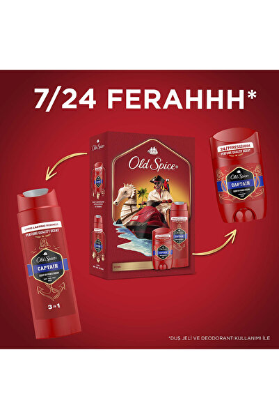 Old Spice Modern Captain Hediye Seti: Deodorant Stick 50 ml + DuşJeli 250 ml