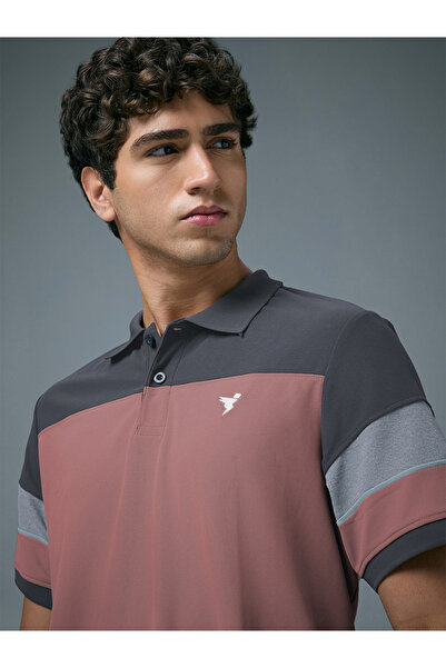 Technosport By Styli Men Slim Fit Color Block Pique Polo