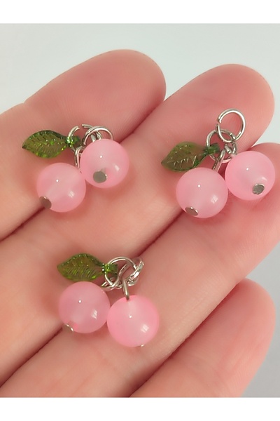 Mutlu Bujiteri Hobi Aksesuar 10 Pieces of Cherry Beads. (Made Using 8 mm Glas...